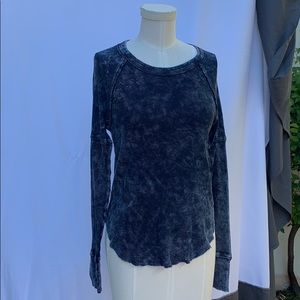 SPLENDID Acid Wash Long Sleeve Top